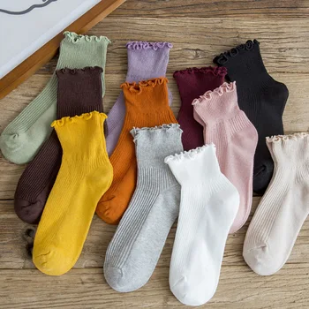 Чорапи женски японски, сладки, дантелени дамски къса тръба, корейската версия, летни, тънки, в стил колеж, пролет и есен