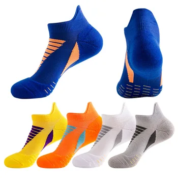 Чорапи за марафонского джогинг, професионални нескользящие мъжки спортни чорапи с удебелени подметки, дишащи бързо съхнещи найлонови къси чорапи с ниско деколте