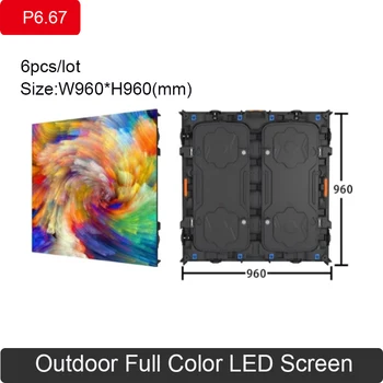 Шкаф от лят под налягане алуминий висока яркост P6.67 Outtdoor Водоустойчивый наем SMD 960x960mm hd с пълноцветен led дисплей