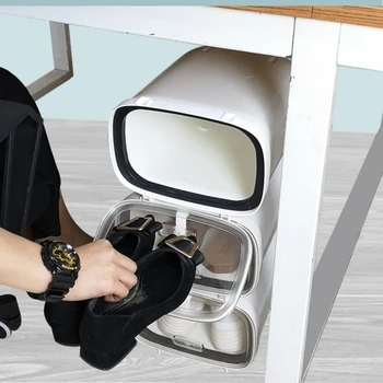 2 бр. Офис кутия За съхранение на обувки, Органайзер за Домашно Шкаф за обувки, Разкриваща Отпред Стои на Дисплея, Органайзер За обувки, Пластмасови Кутии За Обувки
