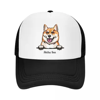 Изработена по Поръчка бейзболна шапка Peeking Dog Shiba Inu, Дамски Мъжки Регулируема Шапка на шофьор на камион, Улични бейзболни Шапки възстановяване на предишното положение, Слънчеви Шапки