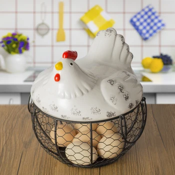 Метална кошница за съхранение на яйца, подходяща за контейнери за картофи и чесън, кошници за закуски и плодове в скандинавски стил, кухненски органайзер
