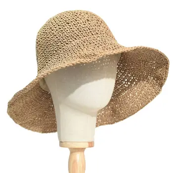 Модерна дамска Сламена шапка, женски годишният козирка, Панама, шапка, Гъвкава шапка-кофа, Дамска Лятна шапка, слама плаж