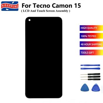 Оригиналът е Тестван за LCD дисплей Tecno Camon 15 CD7 + сензорен екран възли за подмяна на LCD дисплея Tecno Camon15 CD7 + лепило
