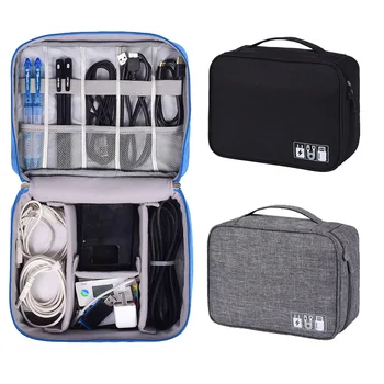 Пътна чанта с кабел, преносим цифров USB-приспособление, органайзер, зарядно, кабели, косметичка, чанта за багаж с цип, комплект, аксесоари, консумативи